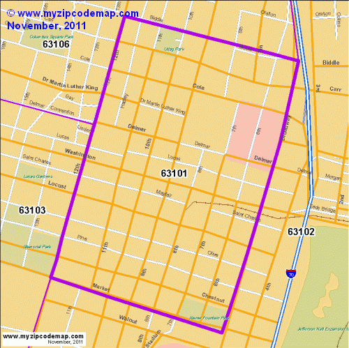 Zip Code Map of 63101 - Demographic profile, Residential, Housing Information etc.