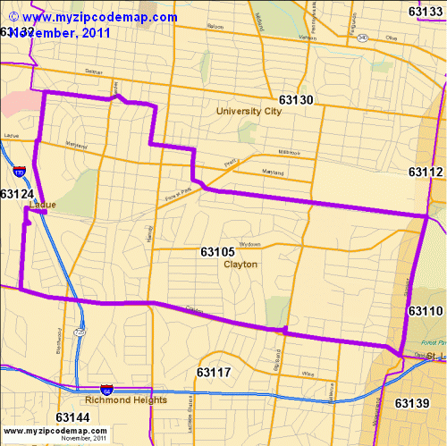 map of 63105