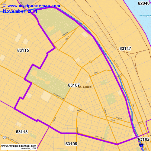 map of 63107