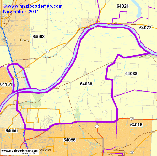 map of 64058