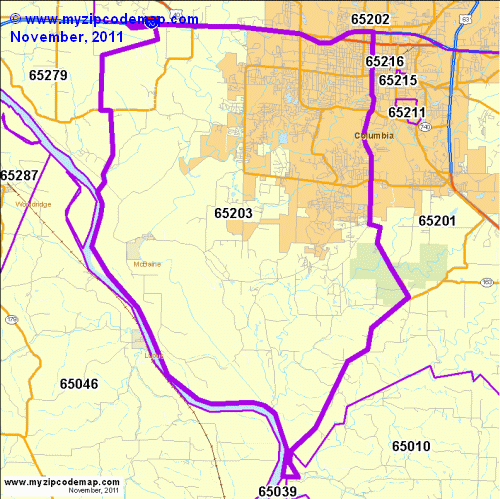 map of 65203