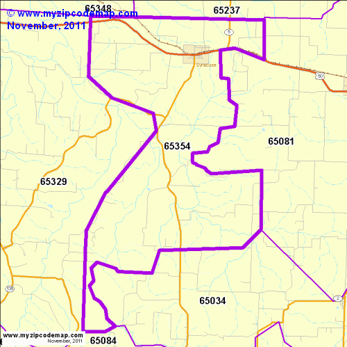 map of 65354