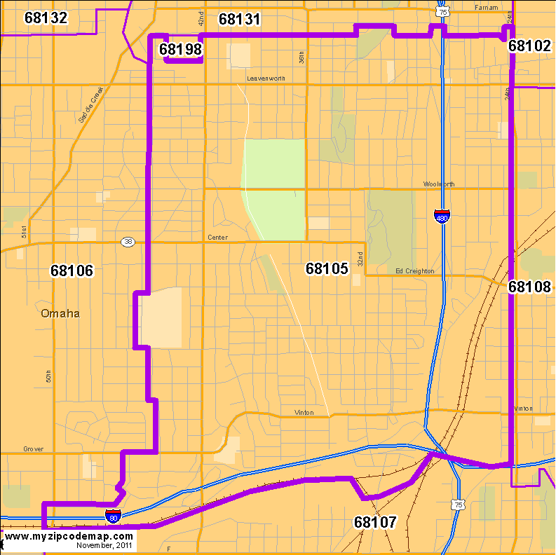 map of 68105