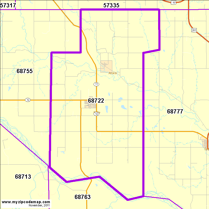 map of 68722