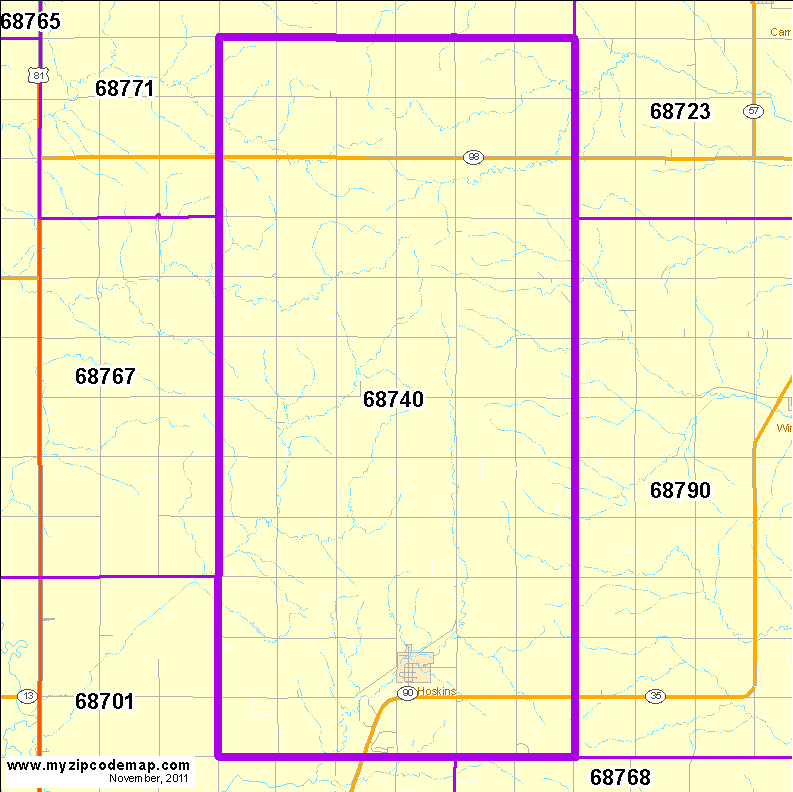 map of 68740