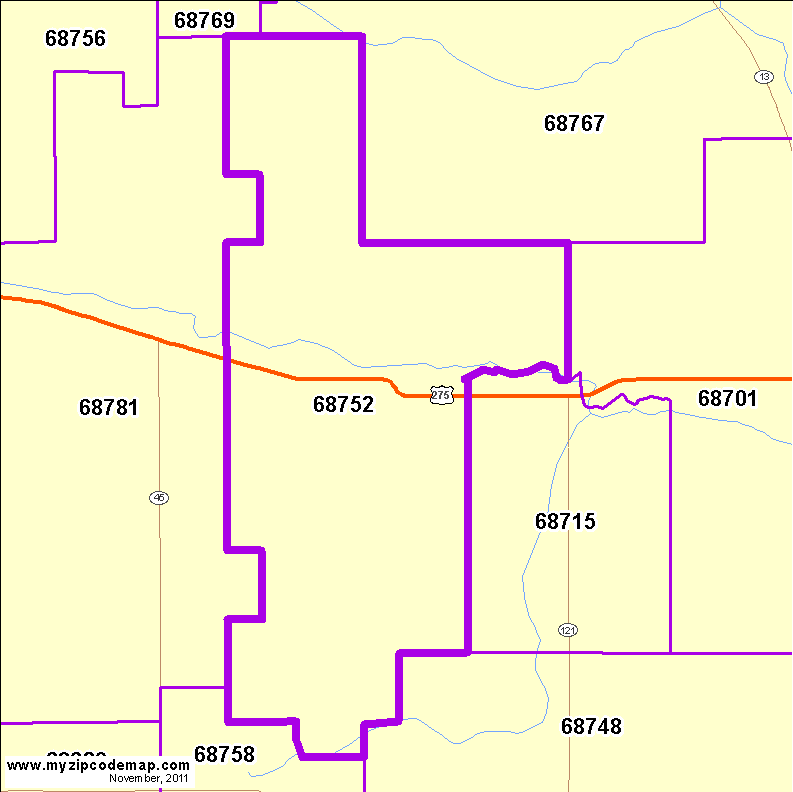 map of 68752