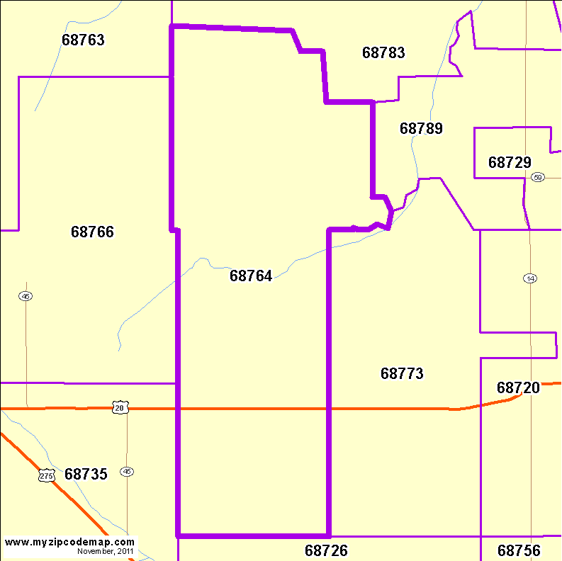 map of 68764