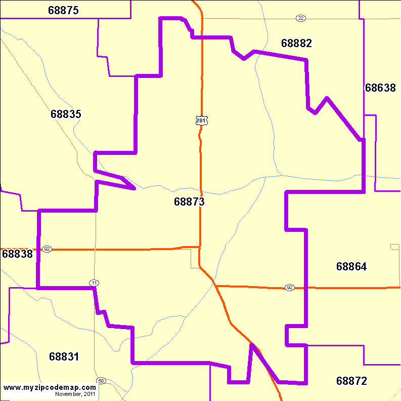 map of 68873