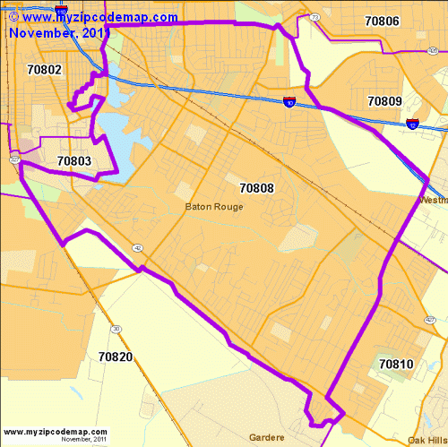 map of 70808