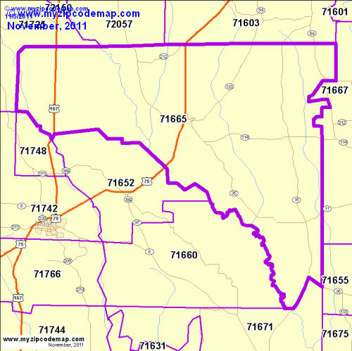 map of 71665