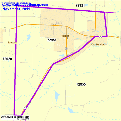 map of 72951