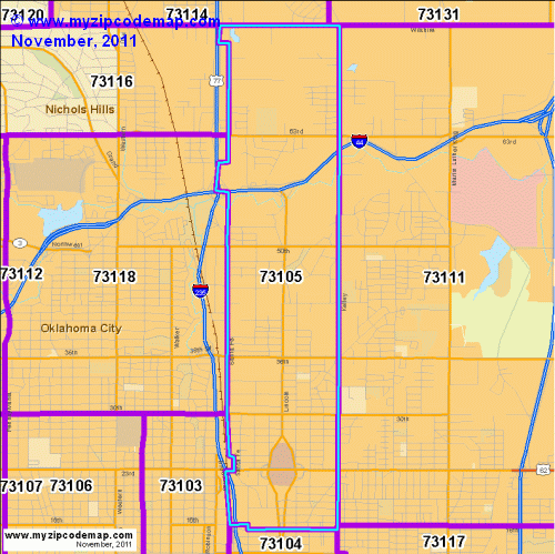 map of 73105