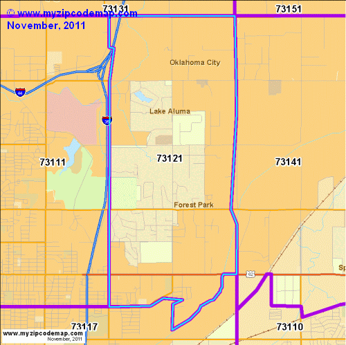 map of 73121