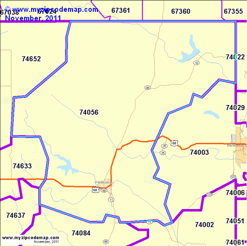 map of 74056