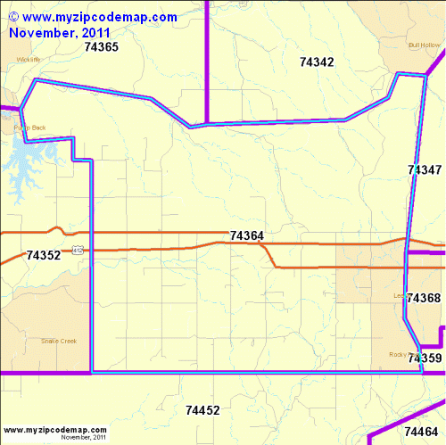 map of 74364