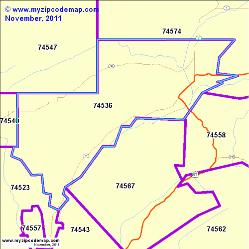 map of 74536