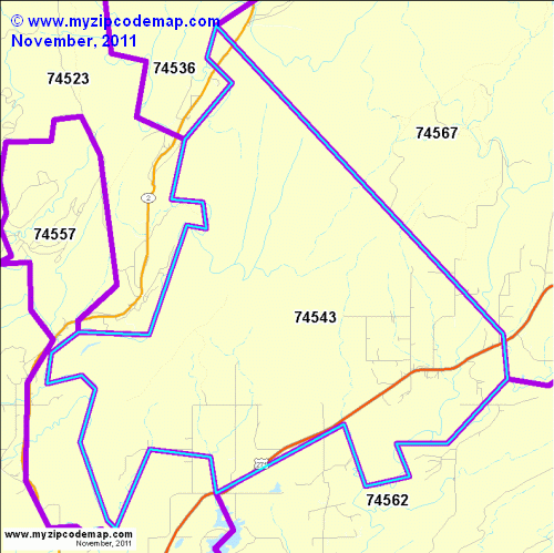 map of 74543