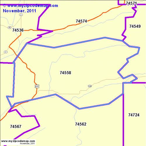 map of 74558