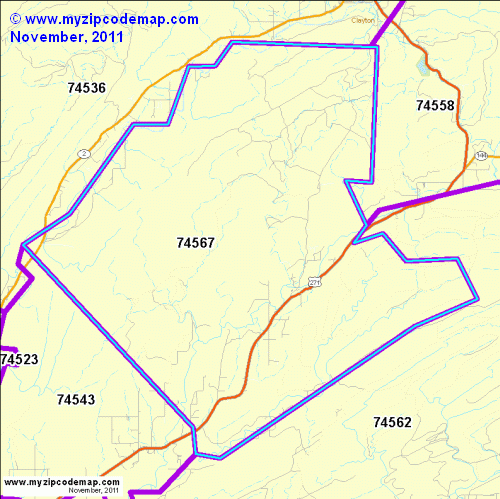 map of 74567