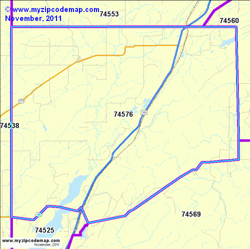 map of 74576