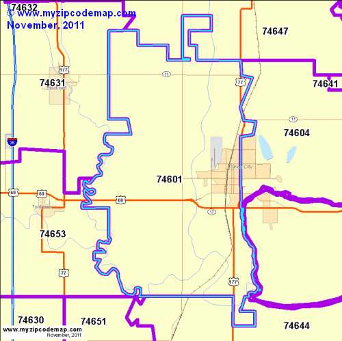 map of 74601