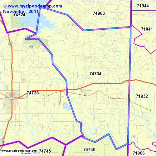 map of 74734