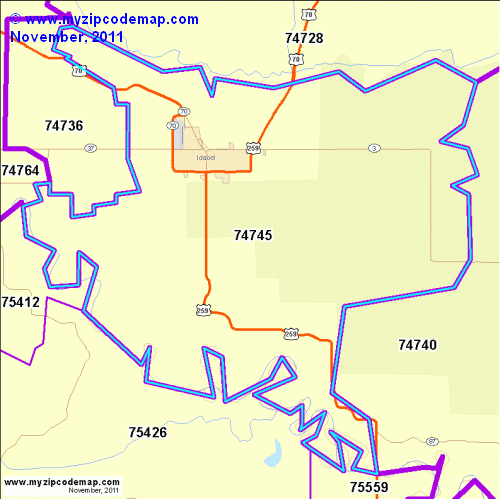 map of 74745
