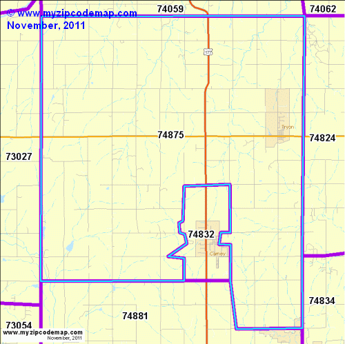 map of 74875