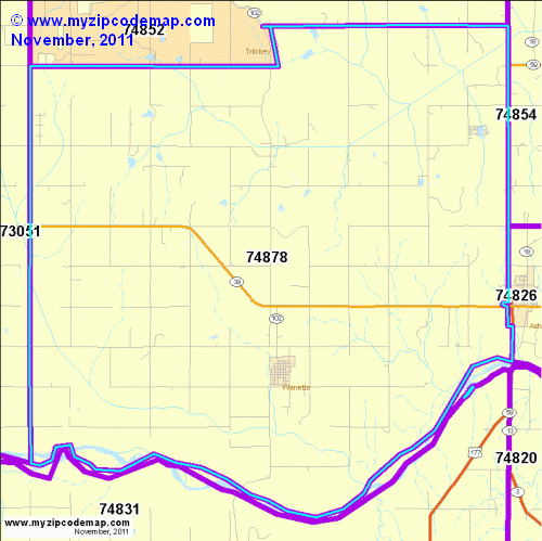 map of 74878