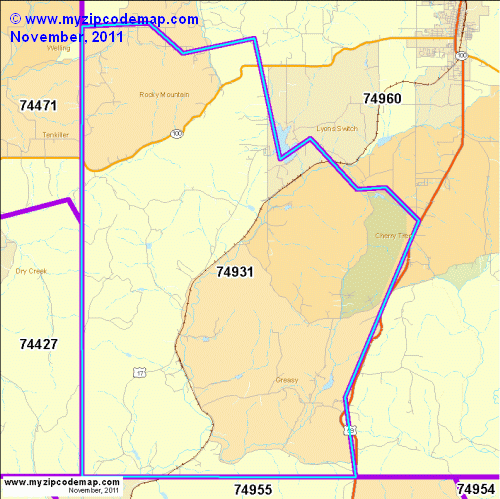 map of 74931