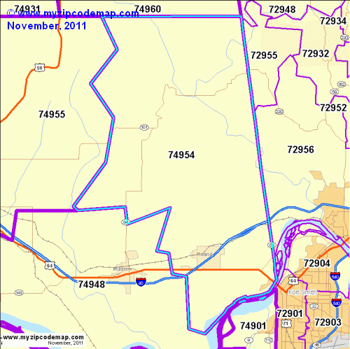 map of 74954