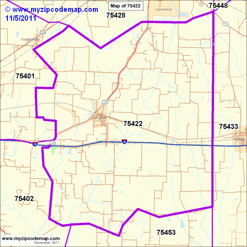 map of 75422