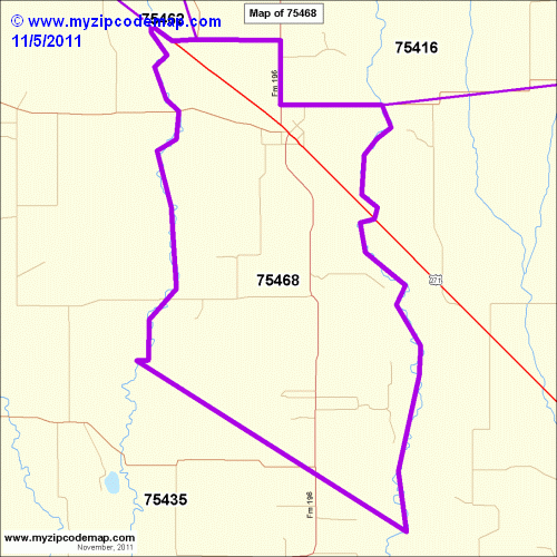 map of 75468