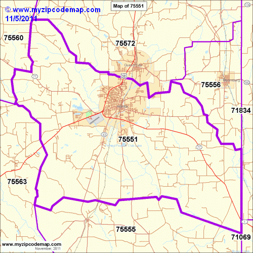 map of 75551
