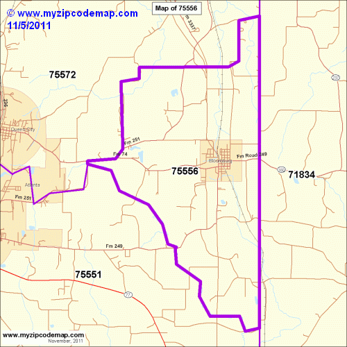 map of 75556