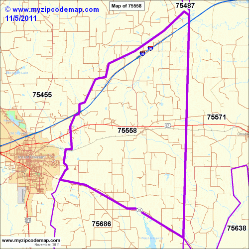 map of 75558