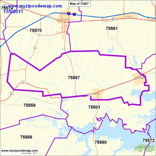 map of 75567