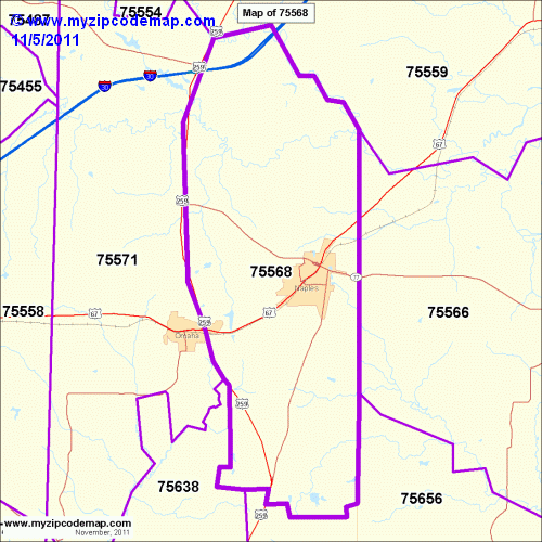 map of 75568