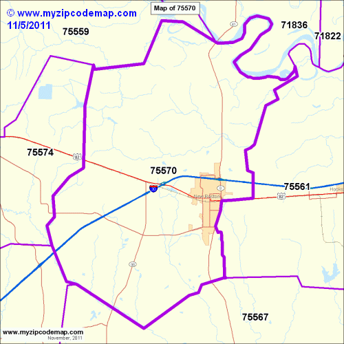 map of 75570