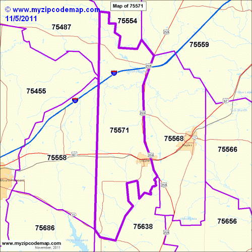 map of 75571
