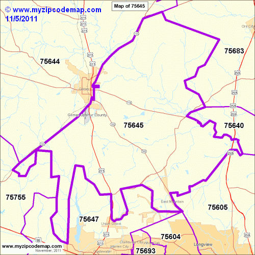 map of 75645