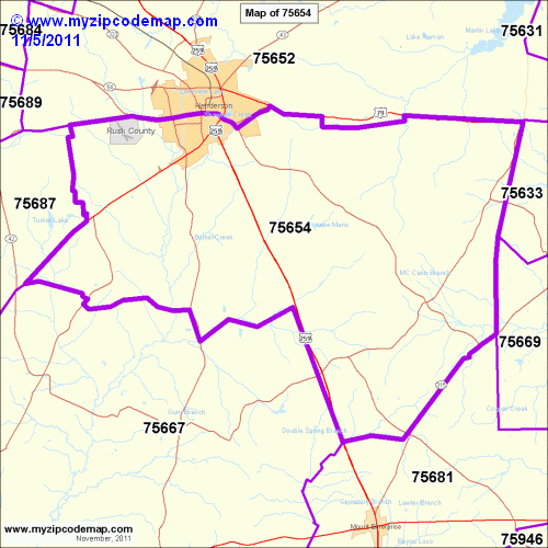 map of 75654