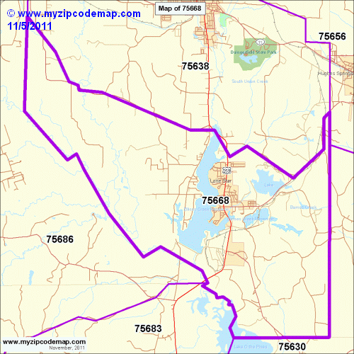 map of 75668