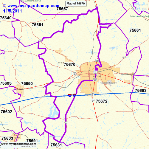 map of 75670