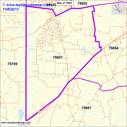map of 75687
