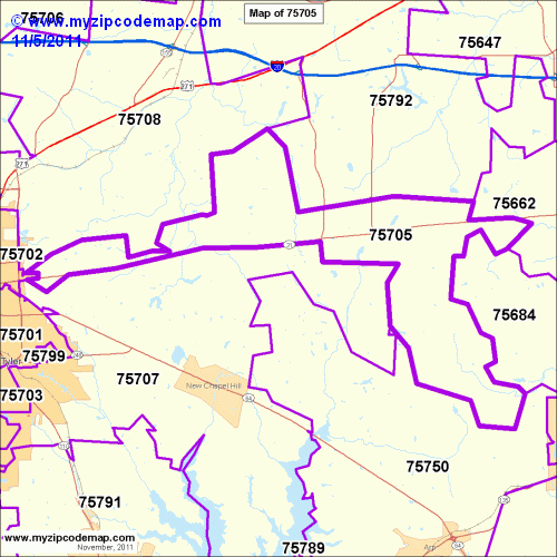 map of 75705