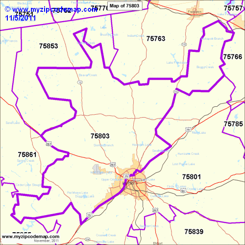 map of 75803