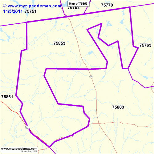 map of 75853