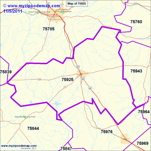 map of 75925