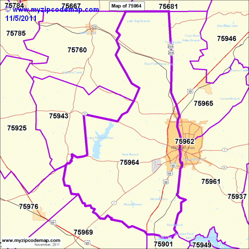 map of 75964